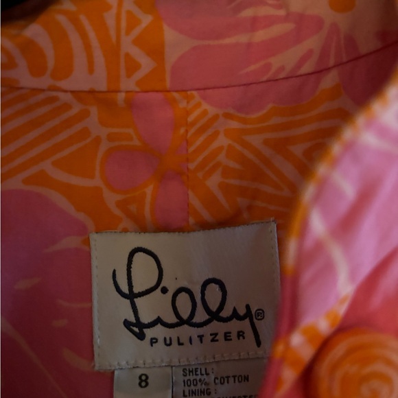 Lilly Pulitzer sneaky tiki Vibrant Orange and Pink Floral Dress - Picture 5 of 5